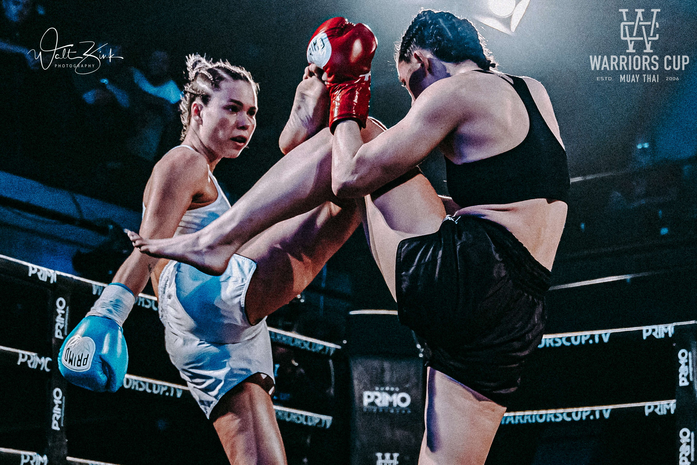 Amy Duke in action - Muay Thai fight